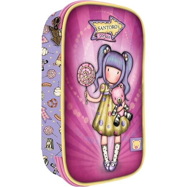 Gorjuss Fairground Fireworks Kids Backpack – 3-Zip Design, 13.3" Laptop Sleeve, Anti-Sweat Pads & Glitter Details