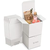 30 Scatole Regalo In Cartone Kraft Con Cuore, 8x8x7,5 Cm, Con Nastri Inclusi, Per Bomboniere, Biscotti, Cioccolatini, Matrimoni E Compleanni