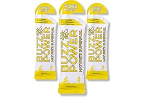 BUZZ POWER Natural Energy Gel | 25 g Glucose & Fructose Carbohydrate from Pure Organic Honey with Sports Electrolytes | Best for Exercise, Performance Endurance Sports & Outdoor Activities (3)