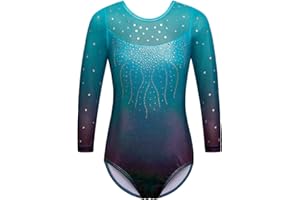 ZNYUNE Fille Justaucorps Gymnastique Manches 3/4