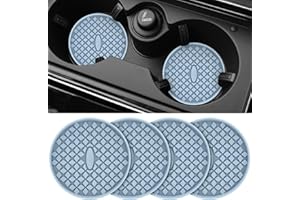 STLIAN Car Cup Coasters [4 Pack] Silicone Cup Holders Mats, Non-Slip Recessed Car Interior Accessories Ether