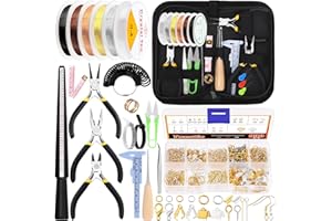Tanstic 958Pcs Jewelry Making Supplies Kit, Jewelry Making Kit with Jewelry Making Tools, Jewelry Pliers, Jewelry Wires, Jewelry Jump Rings Findings and Storage Bag for Jewelry Repair and Beading