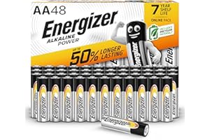 Energizer Alkaline Power Batterien AA (48 Stück) - Hochleistungsbatterien 1,5V - Batterie für Haushalt und Büro - 100% plastikfreie Recycelbar Verpackung - 7 Jahre lagerfähig [Exklusiv bei Amazon]
