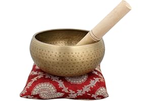Ajuny Tibetische buddhistische Klangschale Musikinstrument für Meditation religiöse Glocke Metall Geschenke 12,7 cm