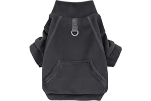 Mosucoirl Abrigo Perro Chaqueta Térmica para Mascotas Sudadera con Capucha para Perros de Algodón con Bolsillo (Negro, S)