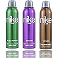 Nike Black Pepper + Incense + Vetiver Fresh Spray Deodorant for Men - Long-Lasting, Fresh Scent - 3 Pack (200ml Each) | Perfect for Confidence