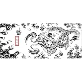 Porge Gaming Mouse Pad 70x30, 90x40 Mouse Pad XXL B&uuml;y&uuml;k Dikişli Oyuncu Mouse Pad Speed Mousepad (White Dragon, 70x30 cm)