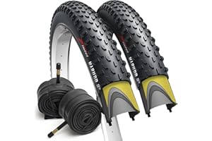 Fincci Cubiertas MTB 29 x 2.1 Pulgadas con 2X Camara de Aire 52-622 - Neumáticos Plegable 29 con 1mm Antipinchazos para Adulto, Gravel, Montaña, Eléctrica, Mountain Bike y Bicicleta Carretera
