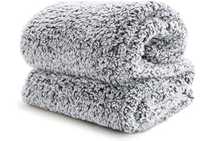 Bedsure Fleece Sherpa Blanket Double Grey - Fluffy Soft Cosy Fuzzy Furry Warm Blanket for Bed Double, 150x200cm