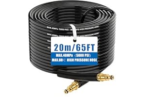 HUACOMMERCE 20M Pressure Washer Replacement Hose for Karcher K Series K2 K3 K4 K5 K6 K7, Extension Hose for Jet Washing with Quick Click Plug Connector，Anti Twist for Cleaning Car Garden