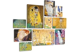 Giallobus - Set 10 quadri Multi pannello - Gustav Klimt - Klimt 1 - Legno Mdf - - 2 x 42x29,7cm - 4 x 29,7x21cm - 4 x 21x14,85cm - - Pronti da appendere - Quadri moderni per la casa