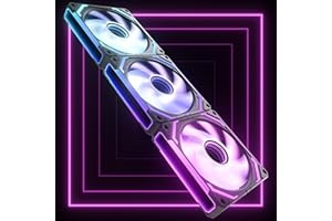 AsiaHorse COSMIQ wentylator do komputera RGB 120 mm, wentylator obudowy 3 sztuki, ARGB Daisy Chain PC wentylator [Infinity Mirror] [FDB] 2000 RPM/68,5 CFM/24 diody LED 4 piny PWN i 5 V 3-pinowe ARGB z