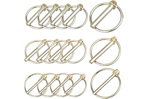 DesertBoy 15pcs Goupille de lynch M4.5 / M6 / M8 Lynch Pin,Acier galvanisé Goupille,linch pin,Goupilles clips,Goupille de lynch avec anneau pour Tracteurs Agricoles Remorques Tondeuses