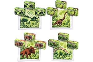 Bada Bing Set di 12 asciugamani magici dinosauri magici in cotone Dino, asciugamano magico per bambini, circa 30 x 30 cm, bomboniera compleanno per bambini