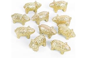 ‎LOGBUCH-VERLAG Glücksschweine Streudeko, 10 Stück: Kleine Glücksbringer, Glück für Prüfung, Abitur & Führerscheinprüfung, Für Silvester & Neujahr, Prüfungsglücksbringer Abi, Glücksschwein Geschenk Klein, Gold, 2 cm