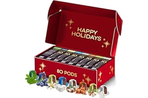 La Natura Lifestyle Pudełko na smaki, 80 kapsułek do kawy i herbaty, kompatybilne z ekspresami do kawy Nespresso³, jagoda, miód karmelowy, irlandzka kawa, ptasie mleczko, orzech laskowy, wanilia,