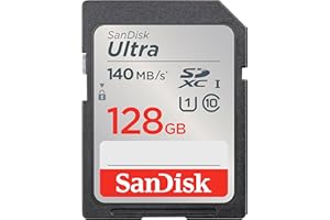 SanDisk Karta Ultra SDXC 128 GB, karta SD, karta pamięci o prędkości odczytu do 140 MB/s, do kompaktowych aparatów klasy podstawowej i średniego zasięgu, wideo Full HD, UHS-I, klasa 10, U1