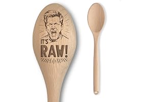 THE LASER FACTORY Gordon Inspired Engraved Wooden Spoon – It’s Raw! - Fun Gift Idea for Home Cooks – Affordable & Fun Cooking Gift for Men/Women - Unofficial Fan Item