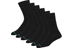 BAMBOS Men's Crew Socks Made from Bamboo Black Business Formal Socks, One Size