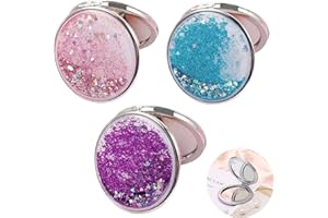 HHZZXCDH 3 Stück Taschenspiegel, Taschenspiegel Klappbar, Mini Spiegel Klappspiegel, Tragbarer Taschenspiegel Mini Schminkspiegel Klappbar Tragbarer Reise Für Unterwegs Taschenspiegel Klein