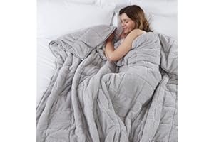 VICEROY BEDDING TEDDY FLEECE Weighted Blanket for Adults Soft Sherpa Throw Sleep Therapy Autism Sensory Anxiety Stress Relief Insomnia Sleeping Aid (Silver Grey, King Size - 150cm x 200cm - 10kg (22lb))