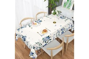 iEvery Hydrangea Flowers Tablecloth Rectangular Wipe Clean Table Cloth Polyester Waterproof Circular Table Cover Wipeable for Home Dinning Kitchen Garden Picnic Patio Party Outdoor, 110x140cm