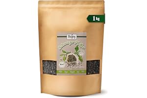 Biojoy Poivre noir en grain BIO (1 kg), Graines de Poivre noir pour moulin (Piper nigrum)