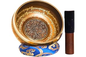 ‎HĀTAKĀMA NĒPĀLA XL Klangschale aus Nepal – ebook - kunstvoll verziert - Tibetisches Set für Meditation – Yoga – Schule & Kita – Loktapapier Geschenkbox