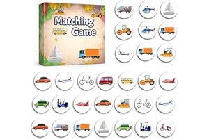 CRAFTEEZY Vehicles Matching Game for Kids Set of 48 Wooden Matching & Memory Game for Kids 4+ Years & Adults Pre School Learning & Educational Indoor Brain Games