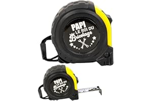 ERNESTINE - Mètre ruban Papi - cadeau fête des grands pères et fête des pères - cadeau papy accessoire homme - mètre pliant personnalisable famille - cadeau papi homme anniversaire Noël naissance