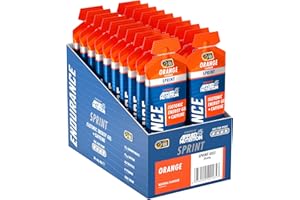 APPLIED NUTRITION Sprint | Energy Gel with Caffeine | Easy to Digest | Improves Alertness & Concentration | Zero Fat Zero Sugar | 23g Carbohydrates + Electrolytes & B-Vitamins (Pack of 20 x 60 gram) (Orange)