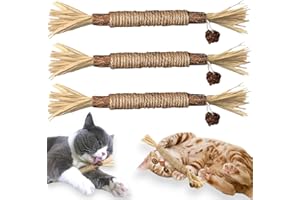 PASTIKO Cat Silvervine Chew Sticks - 3pcs Natural Cat Teeth Cleaning Catnip Toys for Indoor Cats & Kittens, Premium Silvervine Catnip Sticks for Teething, Stress Relief, Dental Health, Interactive Kitten Toys