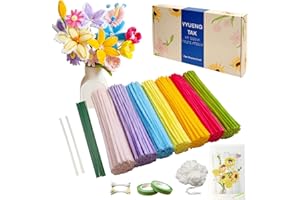 YYUENG TAK 350 piezas Limpiapipas Manualidades Arcoírisado,Set de Limpiapipas Flores, con Instrucciones y varios accesorios, para Regalos Artesanales y Decoración del Hogar,Pipe Cleaner Flower kit