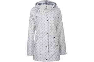 mh michael heinen Damen Regenjacke Borkum, Friesennerz, Anker-Motiv, Regenparka mit Kapuze, Regenmantel wasserdicht, winddicht