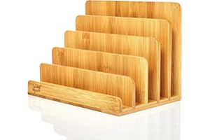 bambuswald© Corbeille à lettres 100% bambou - classeur ou porte-documents durable pour le bureau | Porte-revues organisateur de bureau