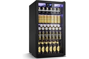 ‎TRIUMPHKEY TRIUMPHKEY 95L Getränkekühlschrank mit Klima KÜHLUNG | Neu: Gleichmäßige Kühlung & frostfrei | 4 verstellbare Ablagen für 130 Dosen | Für Bar, Büro & Haushalt