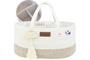 Yunioo Wickeltisch Organizer, Windeltasche mit Herausnehmbaren Fächern & Tragegriffen, Wickeltaschen- Organizer für Wickelkommode, Wickelorganizer