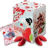 Sakura Glückskekse 15 Stück - Kompliment für Kollegen, japanischer Stil | Mit fruchtigem Aroma, für Hochzeit, Geburtstag, Tau