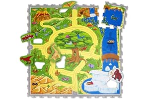 Hakuna Matte Car Foam Play Mats 1,2 x 1,2 m – 16 baldosas de Espuma entrelazadas y 11 Formas de Coche extraíbles para divertirse Jugando – 20% más Grueso y Suave – Puzzle Play Mat – No tóxico