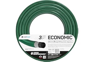 Cellfast Tuyau d'arrosage Economic, Flexible, 3 Couches, Polyester tressé en Croix, résistant aux UV, 1/2",50m,10-003