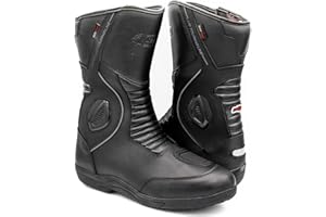 ZERIMAR Botas Piel Moto | Botas de Moto para Hombre | Protectores Reforzados Integrados | Protección en los Tobillos | Botas Moteras Motorista