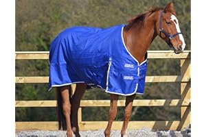 Turner Equestrian 100g Black 600d and 1200d Ripstop Horse Turnout Rugs 5'3"-7'0" (5'3, Royal Blue (1200 Denier))