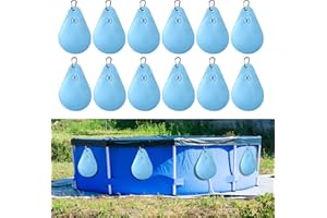WEDNOK 12 Stück Poolabdeckung Gewichte Wassersack für Poolabdeckung 24×34 cm Schwimmbadabdeckung Hängende Tasche zum Befüllen Winter Pool Tarp Gewichte für Poolabdeckung Winter