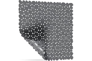 SilverRack Antypoślizgowa mata prysznicowa, 53 x 53 cm (ciemnoszara, o wyglądzie kamienia) – mata antypoślizgowa pod prysznic bez BPA – mata łazienkowa antypoślizgowa i można prać w pralce – mata