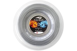 Dozene Cordaje de Tenis. 200 m 130mm. Resistente Calidad. Efecto Extra Control. Volea Saque. Co Poliester Monofilamento Heptagonal. Color Negro