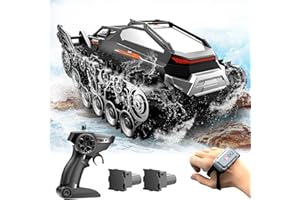 Mostop Carro armato telecomandato, anfibio, giocattolo corazzato radiocomandato, Off Road All Terrain RC Crawler, carro armato RC ad alta velocità, leva a gas proporzionale Crawler RC Truck, Crawler