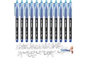‎GELANTY Radierbarer Kugelschreiber Tintenroller, 12 Stück 0,5mm Erasable Pen Gelstifte Radierbar für das Schreiben Journaling Zeichnung Kunstwerk Home Office Schule Briefpapier Zubehör(Blau)