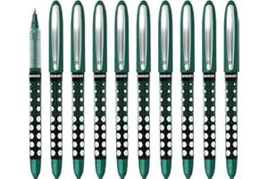 Westcott Roller PULSAR verde 10 pezzi | Confezione risparmio Penna roller a inchiostro verde | Spessore del tratto preciso 0,5 mm, indicatore di livello trasparente, tecnologia capillare | E-730648 00