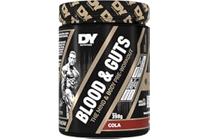 DY Nutrition - Blood and Guts Pre Workout Powder, 398g (Cola) - High Strength Preworkout with 350mg Caffeine, Citrulline Malate, Beta Alanine, Arginine AKG, L-Tyrosine, Vitamin B3 for Men & Women