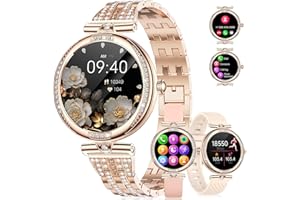 ESFOE Smartwatch damski z funkcją telefonu, 1,19" AMOLED Smartwatch z asystentem głosu AI, pomiarem ciśnienia krwi, pulsometrem, monitorem snu, SpO2, wodoszczelność IP68, zegarek fitness dla iOS i